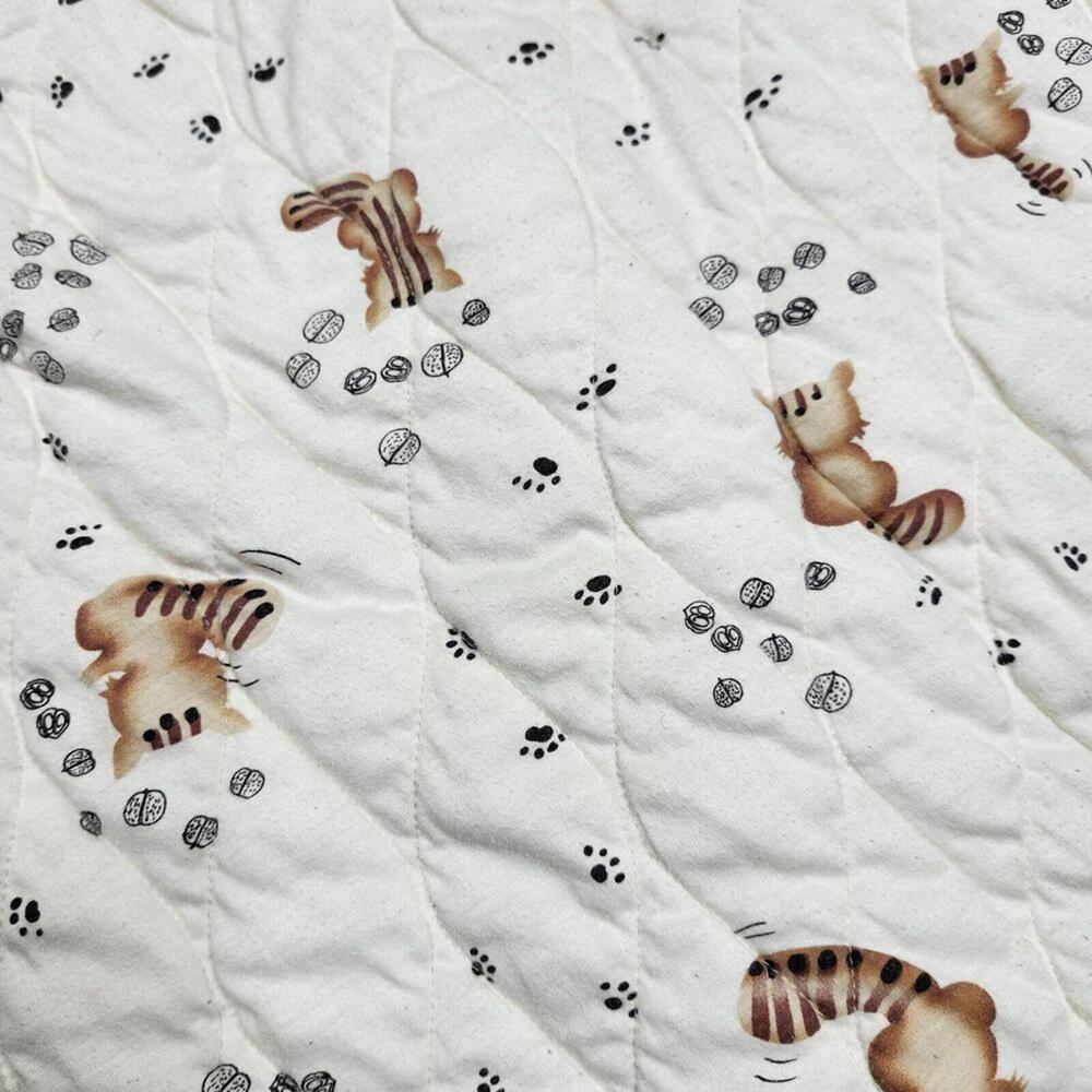 Adorable Quilted Woodland Forest Racoon Button Up Lounge Robe Size Medium - Picture 5 of 9